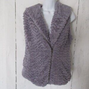 Patagonia Vest S Small Gray Furry Full Zip Up